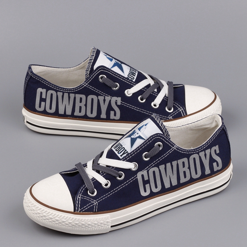 Women's NFL Dalls Cowboys Repeat Print Low Top Sneakers 008